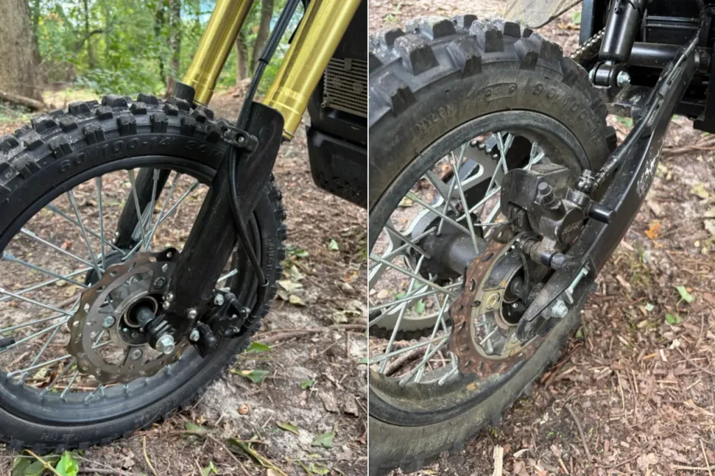 Oryxearth VRME1000-5 front and rear hydraulic disc brakes with off-road tires